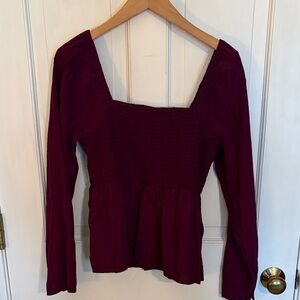 Old Navy Deep maroon Square Neck Blouse medium
